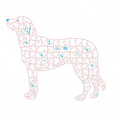 Laser Cut Dog Jigsaw Puzzle Free Vector