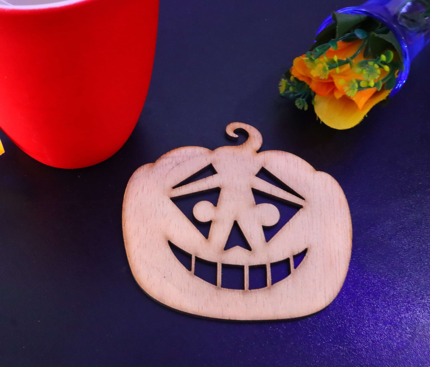 Laser Cut Halloween Drink Coaster DXF File