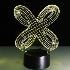 Lampada da illusione 3D con nodo artistico tagliato al laser