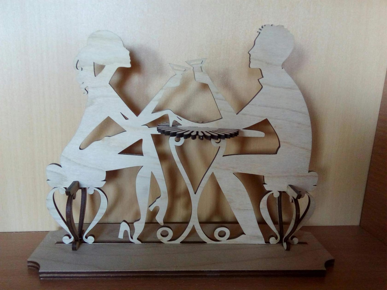 Laser Cut Couple Napkin Holder Free Vector