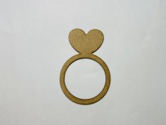 Laser Cut Unfinished Heart Ring Shape Wood Cutout Free Vector