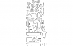 लोकोमोटिव 1.5 मिमी डीएक्सएफ फ़ाइल 3 डी पहेली
