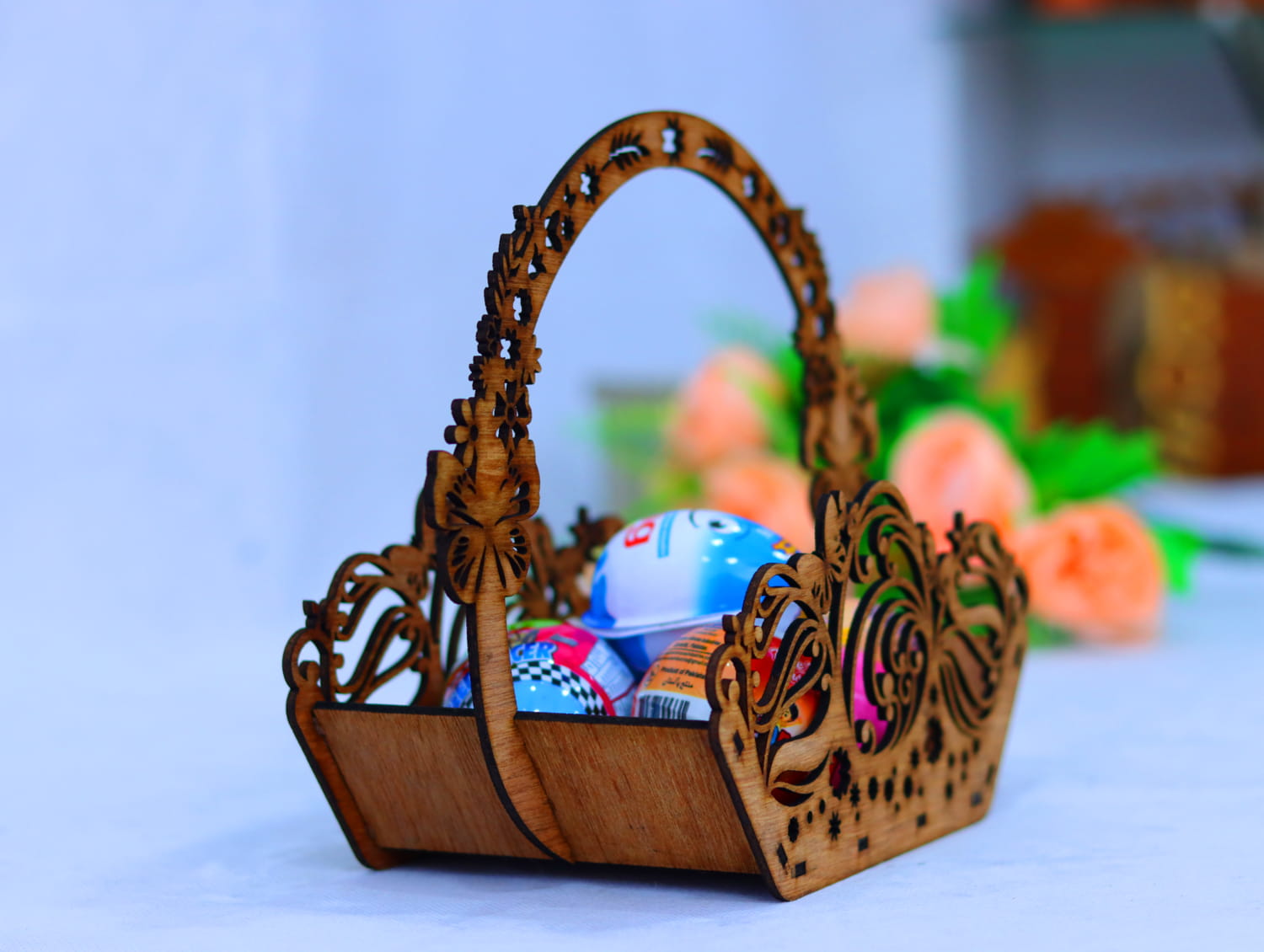 Laser Cut Wooden Easter Basket Free Vector