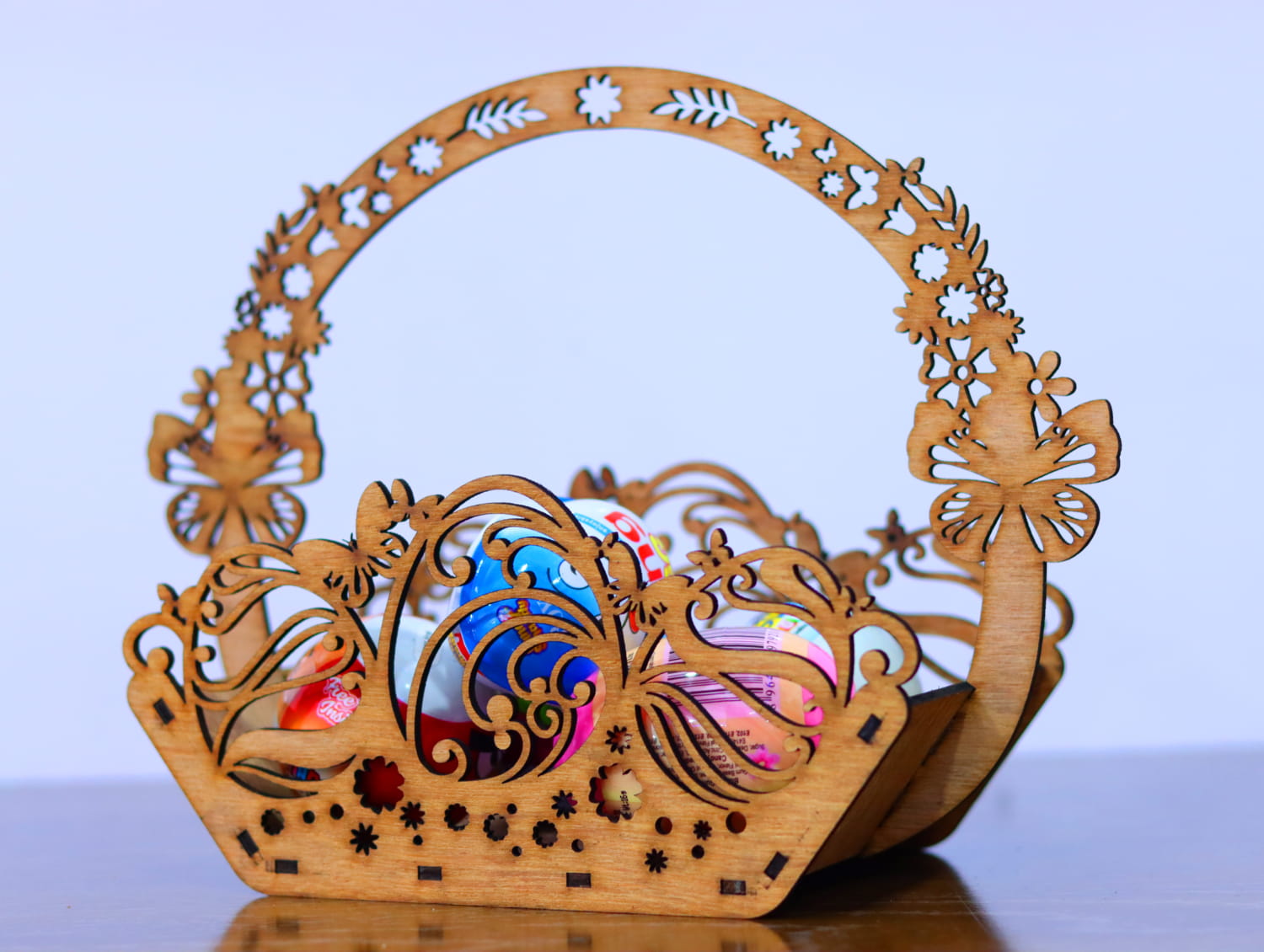 Laser Cut Wooden Easter Basket Free Vector