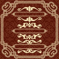 Square Frame With Ornamental Border Free Vector