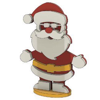 Laser Cut Santa Claus 3D Model Free Vector