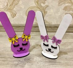 Laser Cut Rubber Band Bunny Free Vector