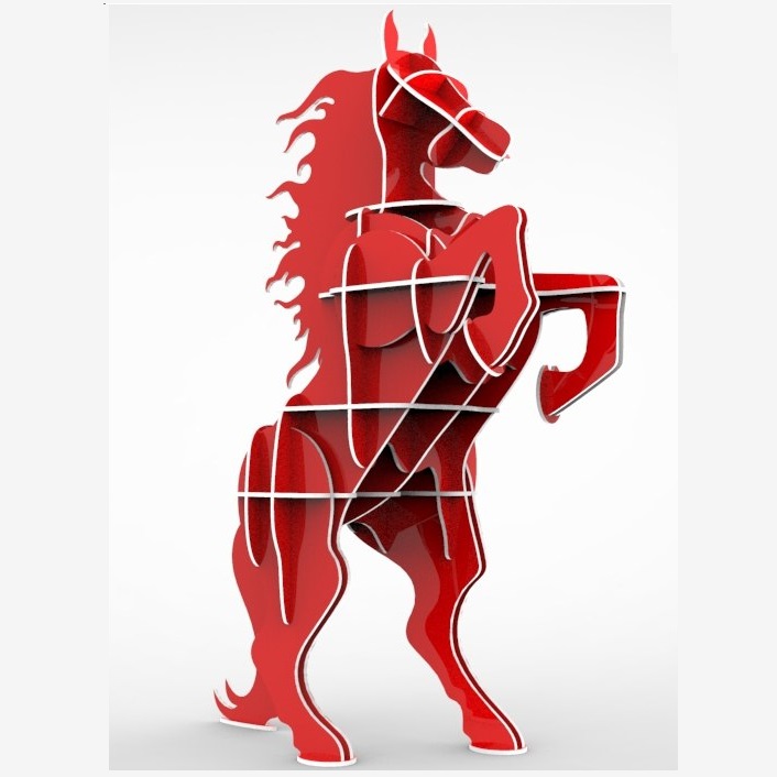 Laser Cut Rearing Horse Shelf Free Vector