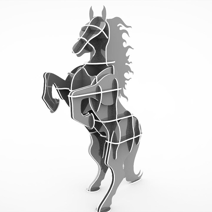 Laser Cut Rearing Horse Shelf Free Vector