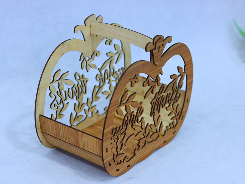 Laser Cut Thanksgiving Pumpkin Basket Give Thanks Sign Free Vector