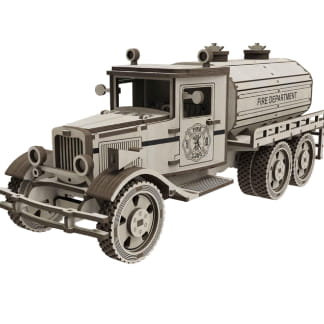 Laser Cut Wooden Fire Truck 3D Model Free Vector