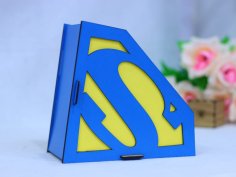 Laser Cut Superman Gift Box Free Vector