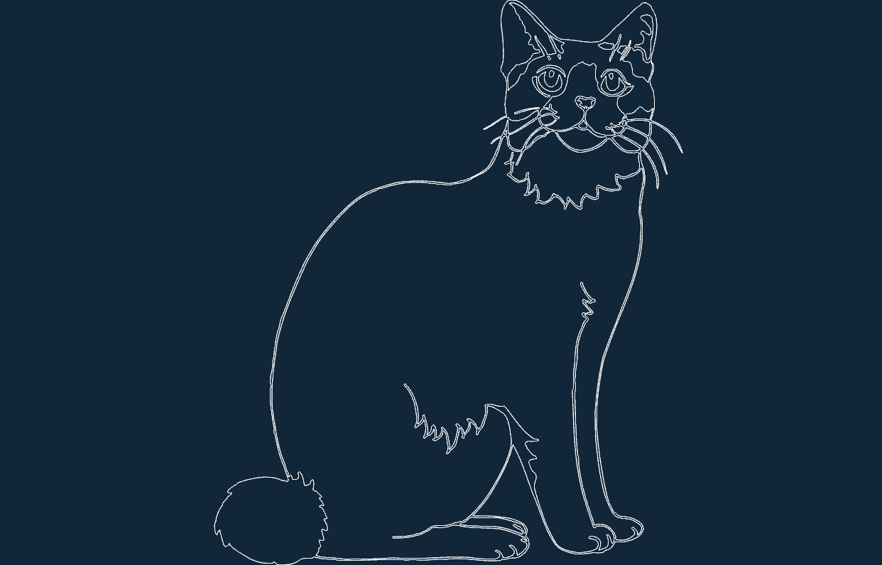 DXF-файл сидящего кота