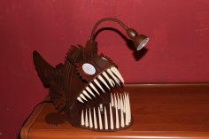 Laser Cut Angler Fish Lamp Free Vector