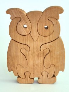 Owl Stand up Wooden Jigsaw Puzzle CNC Laser Cut DWG File