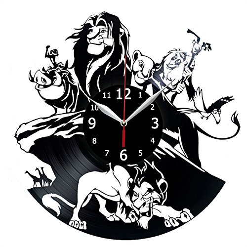Lion King Vinyl Record Настенные часы Детская комната Часы Лазерная резка Шаблон