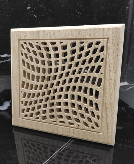 Motif de grille de ventilation en bois carré découpé au laser