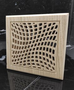 Modello di griglia di ventilazione in legno quadrato tagliato al laser