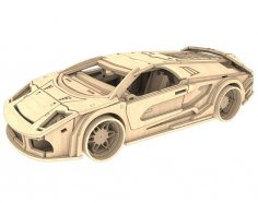 Laser Cut Lamborghini 3D Puzzle Free Vector
