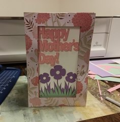 Laser Cut Layered Happy Mother’s Day Card Free Vector