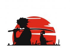 Samurai-Vinyl-Autoaufkleber