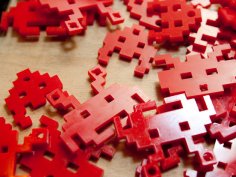 8bit Space Invader Ornaments DXF File