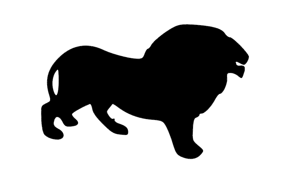 León silueta archivo dxf