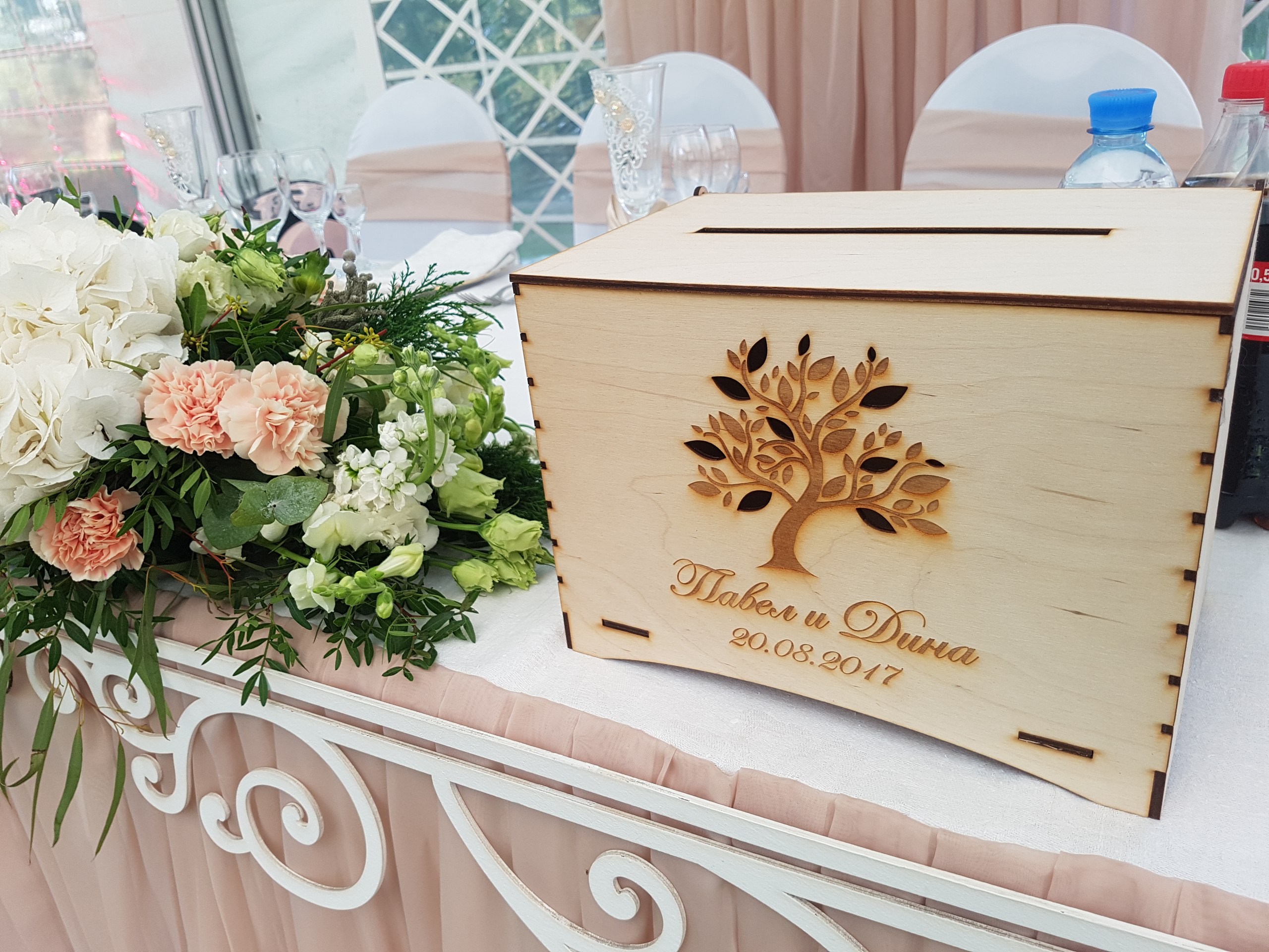 Wooden Wedding Boxes With Slot on Top Money Card Storage Free Vector
