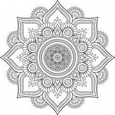 Mandala Floral Tattoo Design Free Vector