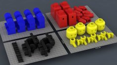 Minifig Mass Production 3D Printer Model