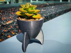 Retro Rocket Planter / Pencil Cup 3D Printer Model