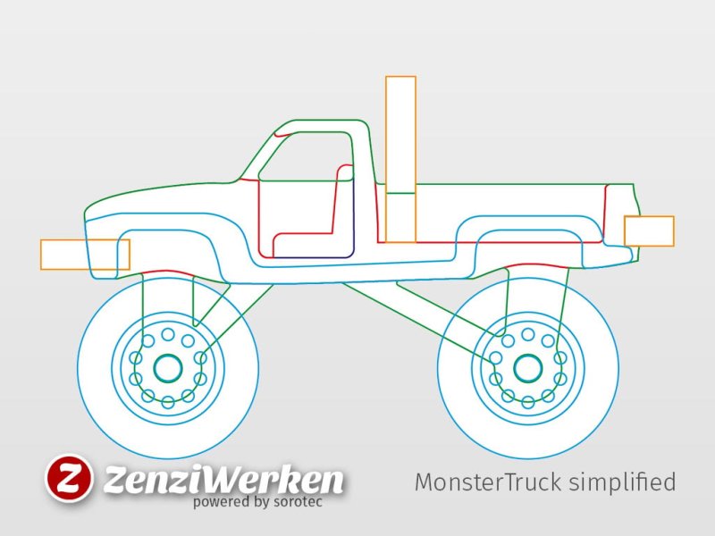 Laser Cut Monster Truck Simplified CNC/Laser