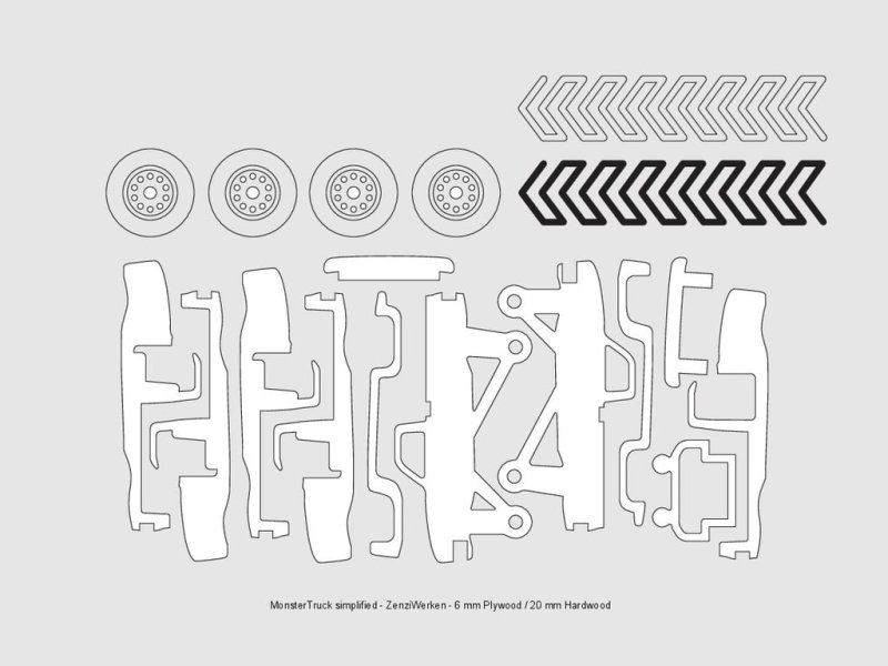 Laser Cut Monster Truck Simplified CNC/Laser