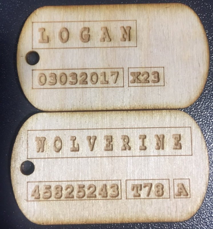 Laser Cut Logan Wolverine Dog Tags