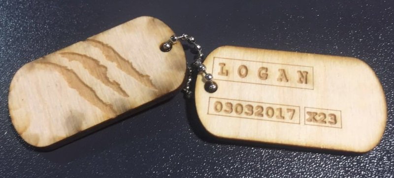 Laser Cut Logan Wolverine Dog Tags