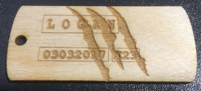 Laser Cut Logan Wolverine Dog Tags