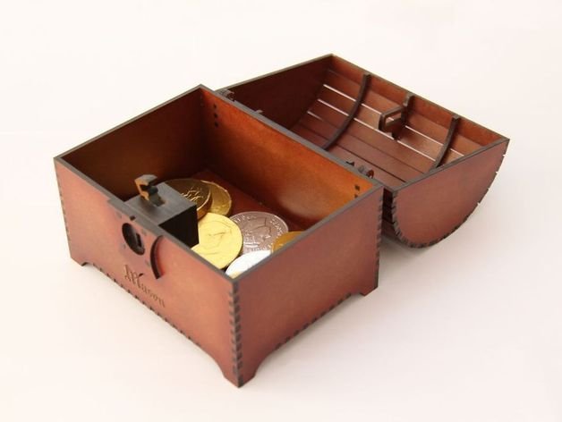 Laser Cut Treasure Chest With Lock