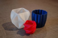 Rounded Square Vase, Cup, And Bracelet Generator 3D Printer Model