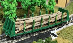 HO Scale 45ft Flatbed Log Hopper Train Car 3D Printer Model