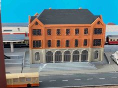 Train Station 1a – Main Building (z-scale) 3D Printer Model