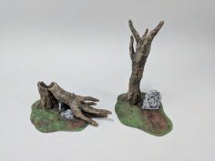 28mm Gravestone And Tree 3D Printer Model