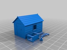 OO Gauge Garden Shed, Potting Bench And Tools 3D Printer Model