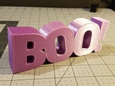 Boo! Text Halloween Decoration 3D Printer Model