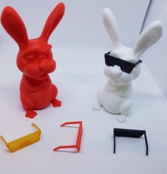 Easter Bunny Extrudr Seperate Sunglasses 3D Printer Model