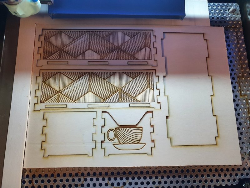 Laser Cut Wooden Teabox DXF File