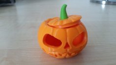 Makies Jack-O-Lantern With Separate Peduncle And Snap-on Lid 3D Printer Model