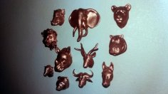 Animal Heads Collection 3D Printer Model