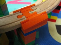 Angled Duplo Brick To Brio Track Adapter With Snap-lock 3D Printer Model