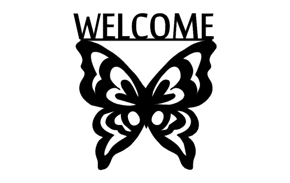 Bienvenido mariposa archivo dxf