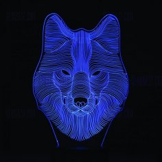 Wolf 3D LED Night Light Free Vector